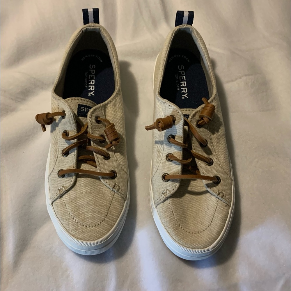 EUC Sperry sneakers with leather ties.  Size 7